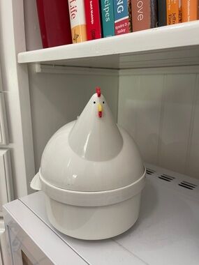 White Hen Egg Cooker - Cute Chicken Design Egg Steamer
